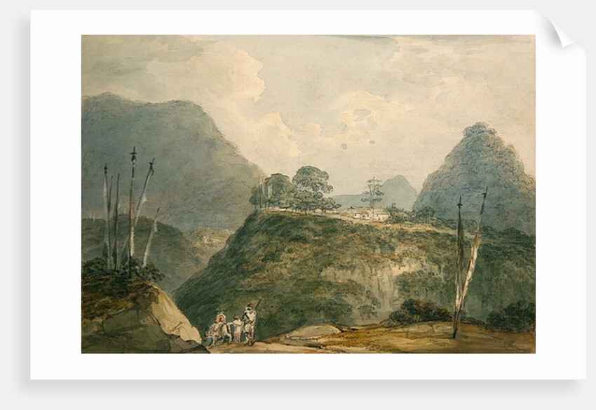 Mountainous landscape with river by Samuel Davis