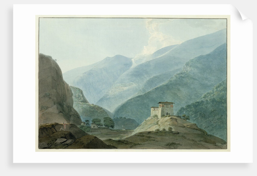 Chukha Casle in Bhutan, 1783 by Samuel Davis