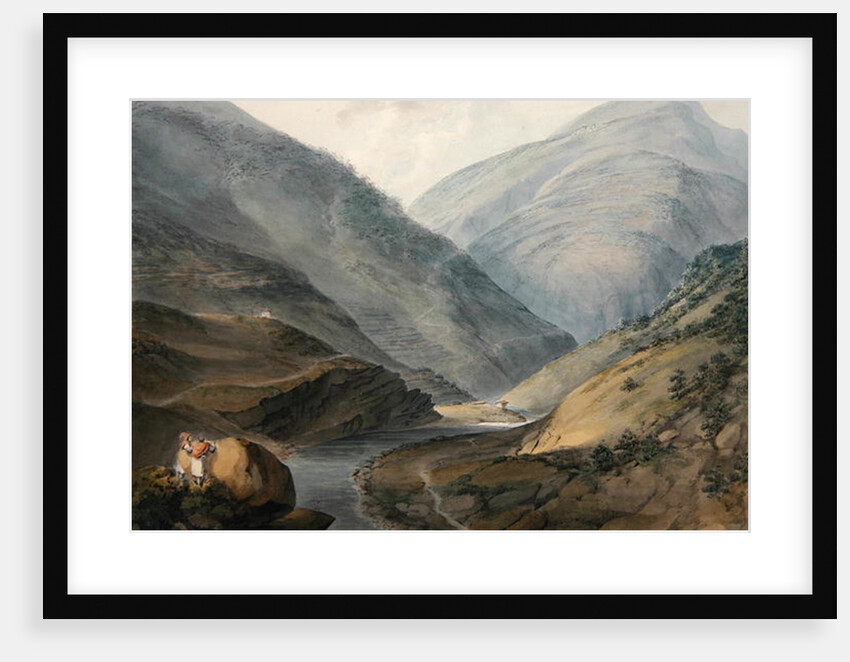 Mountainous landscape with river by Samuel Davis