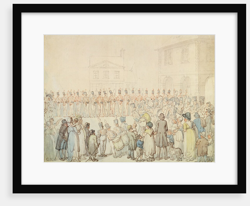 A Review of the Northamptonshire Militia at Brackley, Northants by Thomas Rowlandson