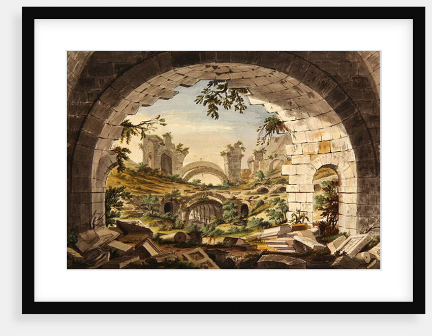 Ruins at Pergamon, probably of tthe Amphitheatre, c.1750 by Giovanni Battista Borra