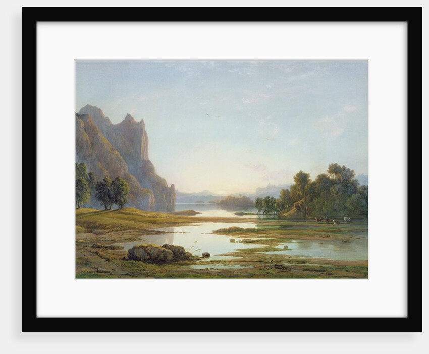 Sunset over a River Landscape, c.1840 by Francis Danby