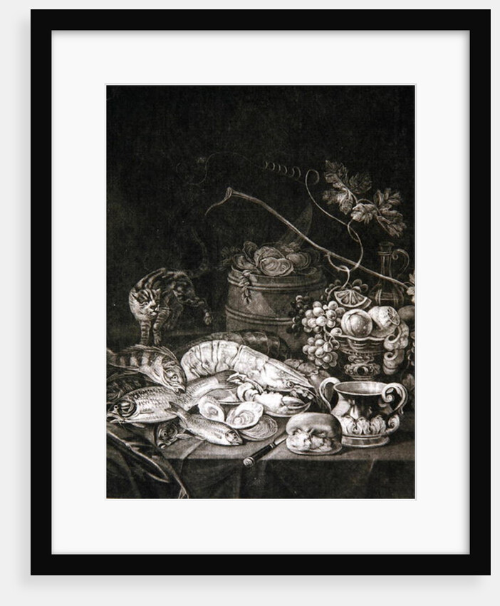 Banquet Piece with Lobsters, Fish and Cat by Robert Robinson