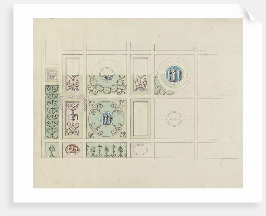 Design for the ceiling of the Eating Parlour, Headfort House by Robert Adam