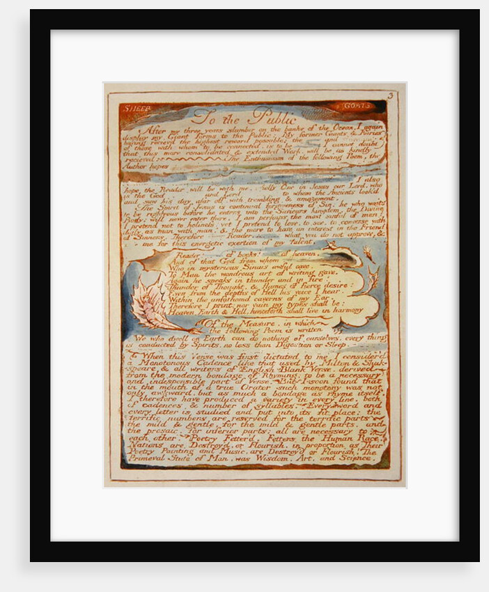 To the Public... by William Blake