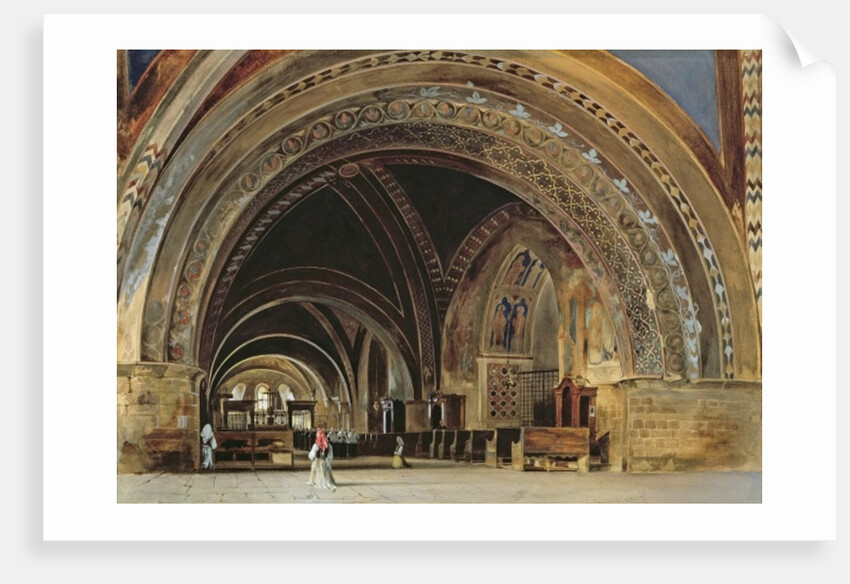 The Interior of the Lower Basilica of St. Francis of Assisi, 1839 by Thomas Hartley Cromek