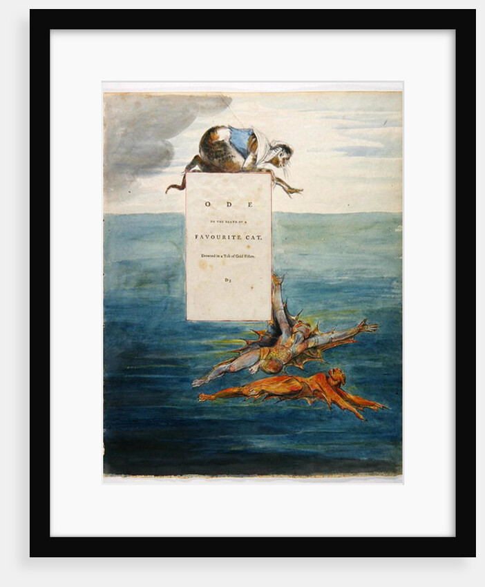 Ode on the Death of a Favourite Cat, design 7 for 'The Poems of Thomas Gray', 1797-98 by William Blake
