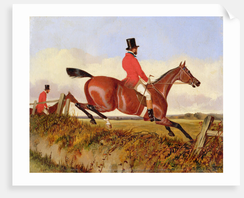Foxhunting: Clearing a Bank, c.1840 by John Dalby