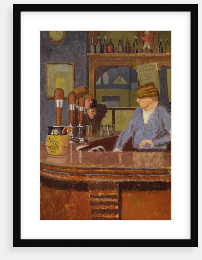 The Princess of Wales Pub, Trafalgar Square: Mrs Francis behind the Bar, c.1931 by Malcolm Drummond
