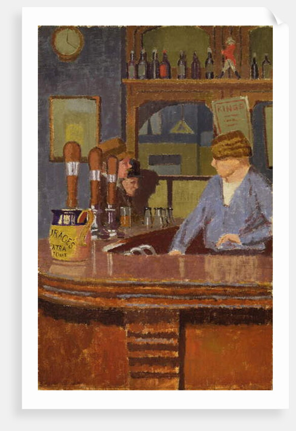 The Princess of Wales Pub, Trafalgar Square: Mrs Francis behind the Bar, c.1931 by Malcolm Drummond