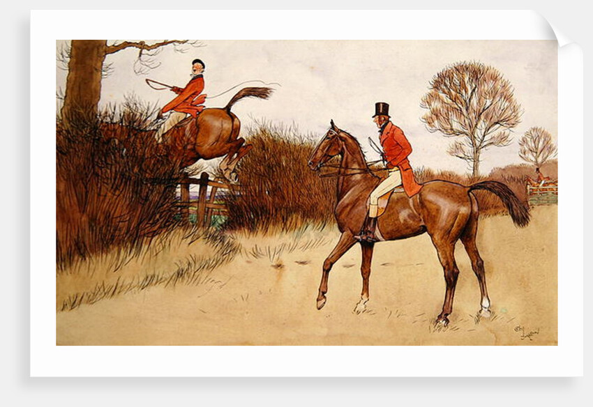 Ar never gets off, hunting scene by Cecil Charles Windsor Aldin