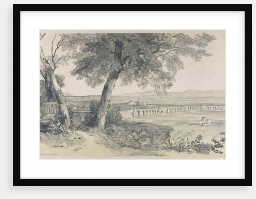Campagna of Rome from Villa Mattei, from Views in Rome and its Environs, 1841 by Edward Lear