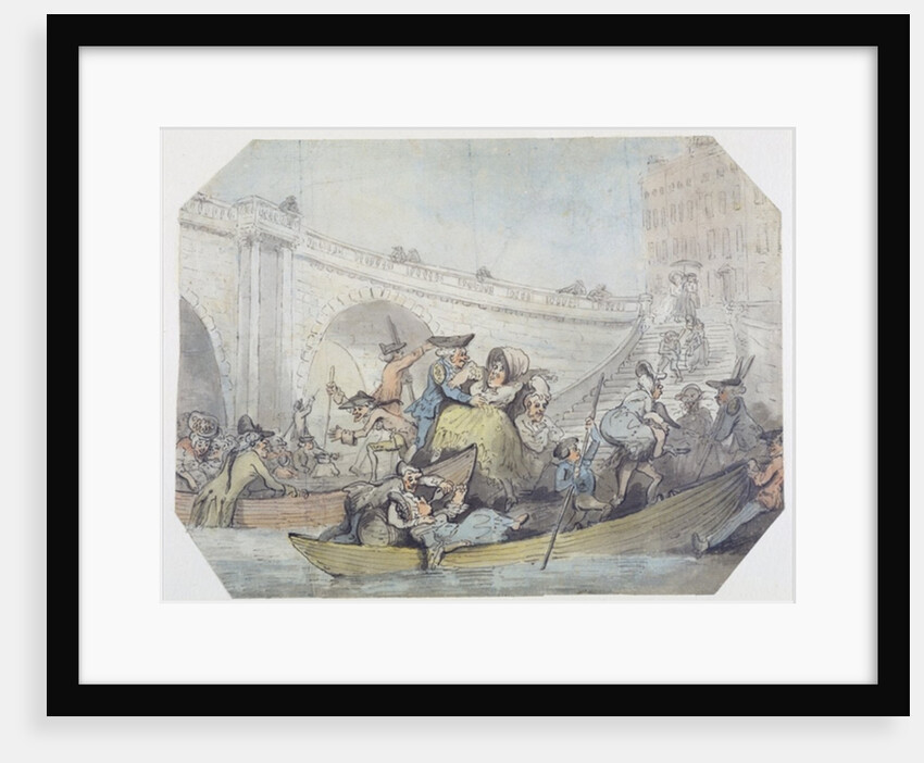 The Arrival of Ferries at London Bridge by Thomas (after) Rowlandson