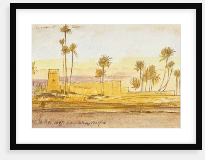Near Wady Halfeh, 5:30pm, 6 February 1867 by Edward Lear
