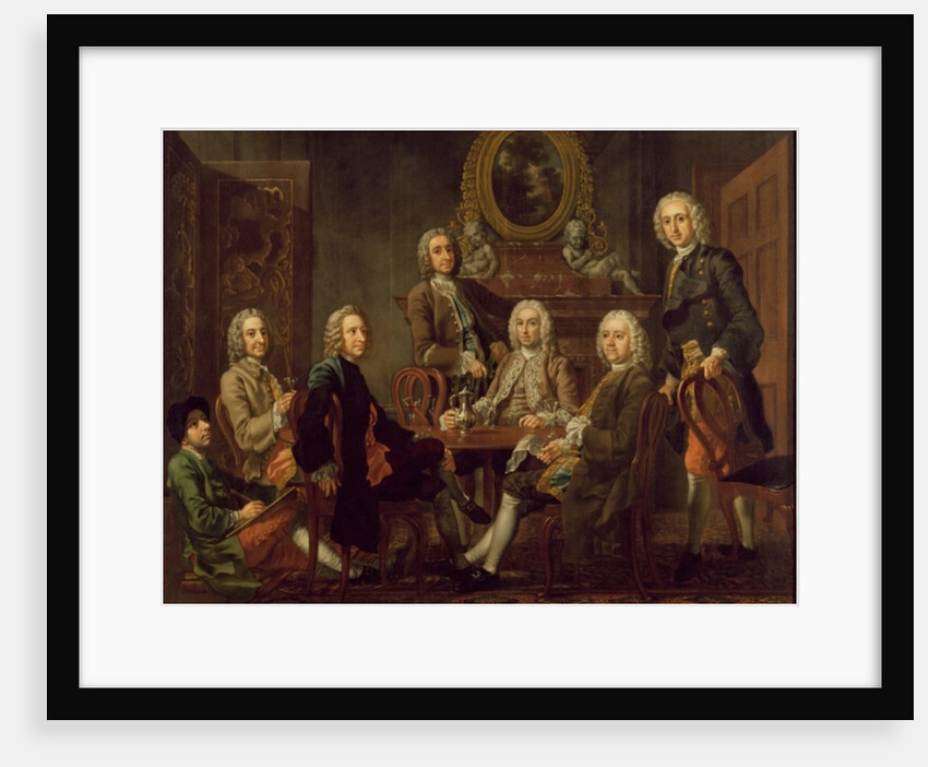 Portrait of a group of gentlemen, with the artist, c.1745 by Francis Hayman