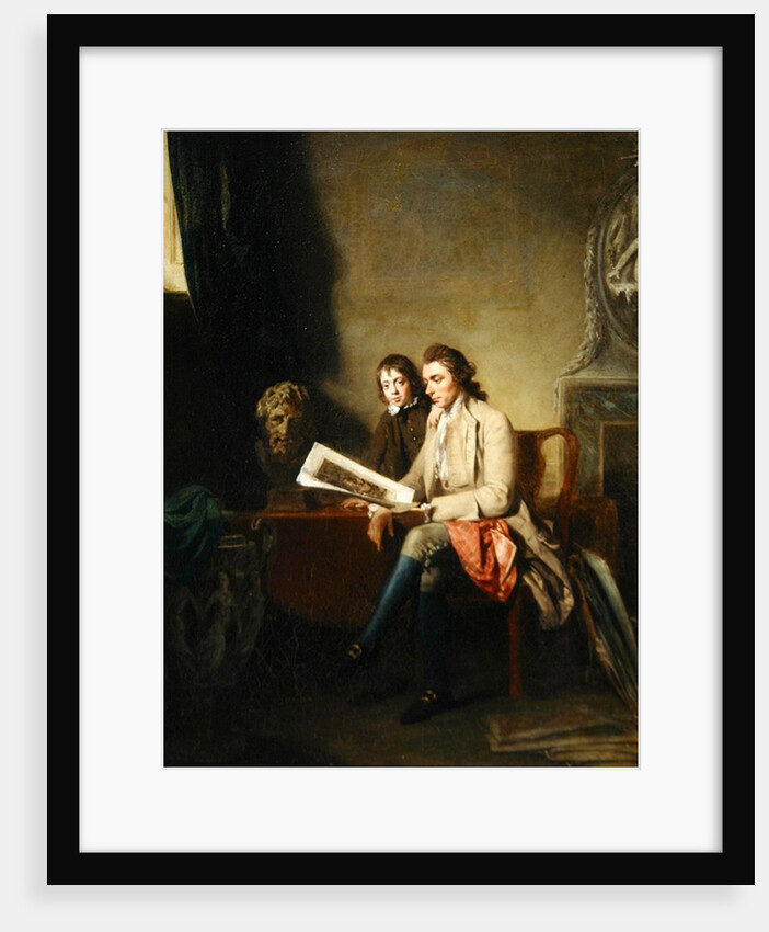 Portrait of a Man and a Boy looking at Prints, c.1765-70 by John Hamilton Mortimer