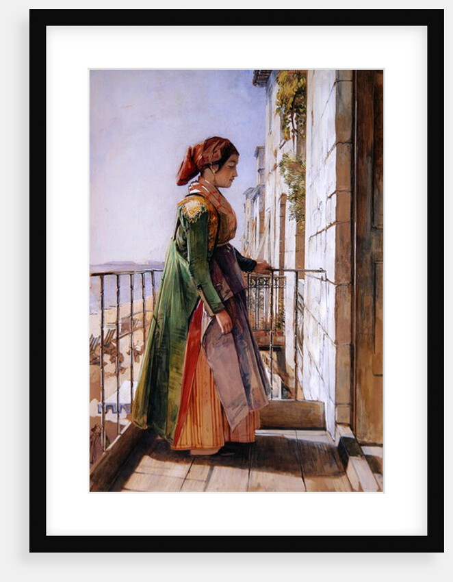 A Greek Girl Standing on a Balcony, c.1840 by John Frederick Lewis