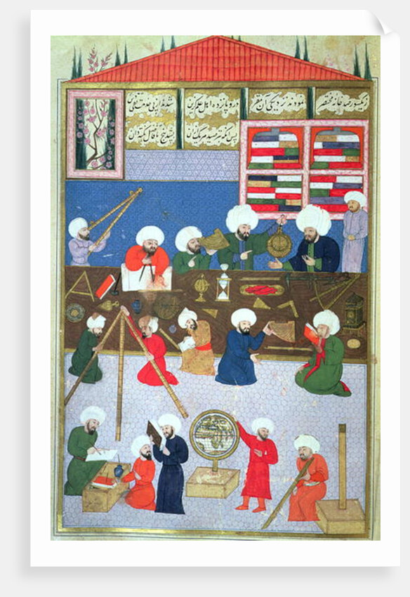Takyuddin and other astronomers at the Galata observatory founded in 1557 by Sultan Suleyman by Turkish School