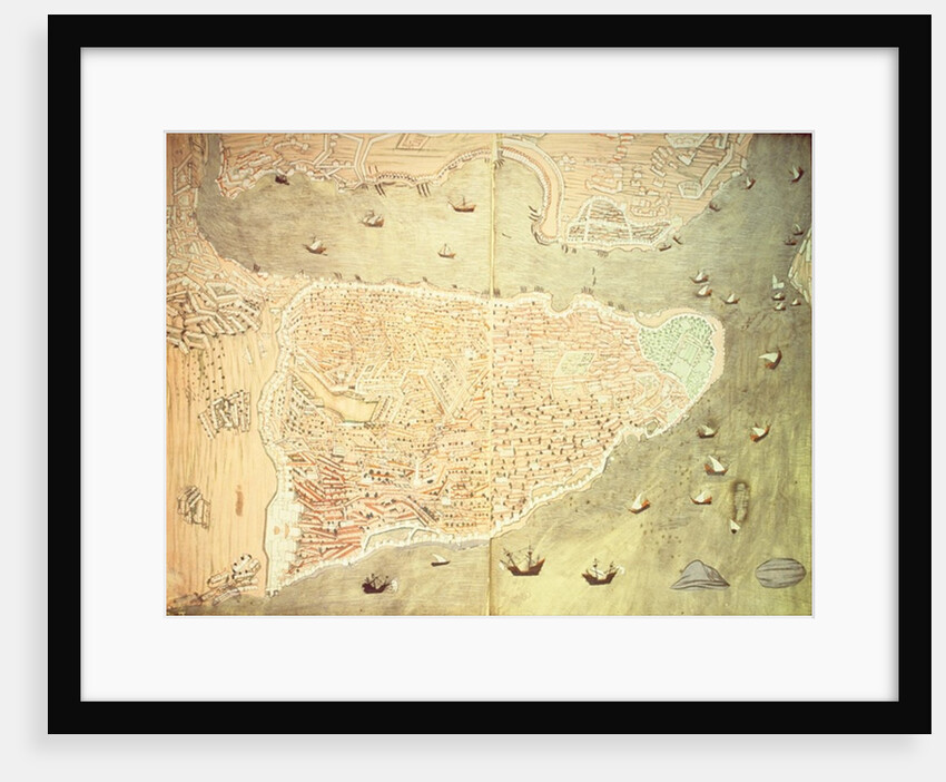 H 1523 fol.158v-159r View of Istanbul and the Bosphorus Straits by Turkish School