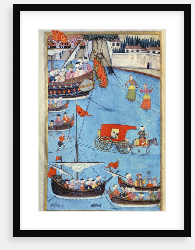 TSM A.3593 Nautical Festival before Sultan Ahmed III from 'Surname' by Vehbi, c.1720 by Levni Levni