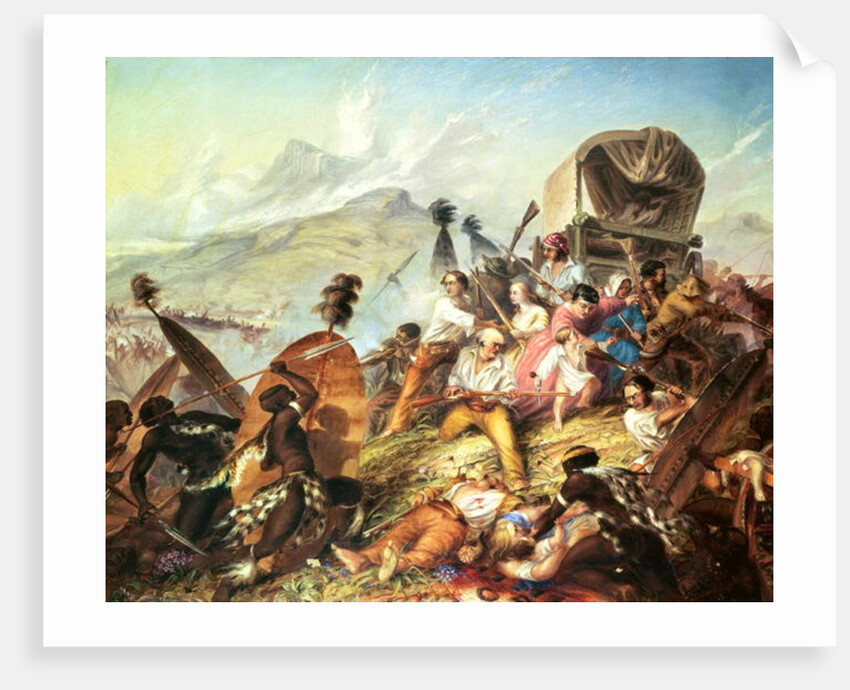The Battle of Blauwkrantz, 1838 by Thomas Baines