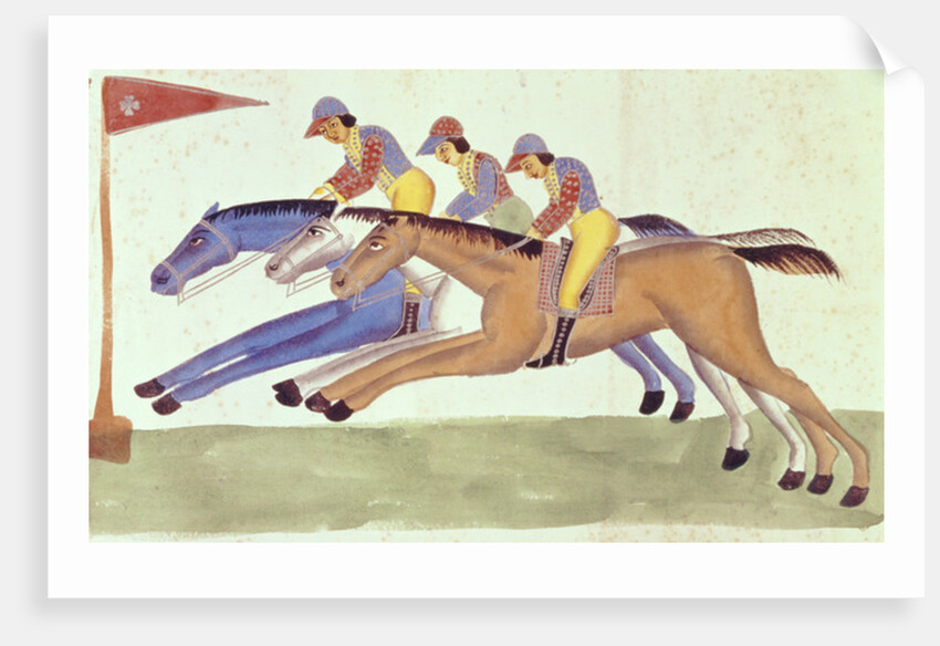 Horse Racing in Bengal, c.1830 by School Kalighat