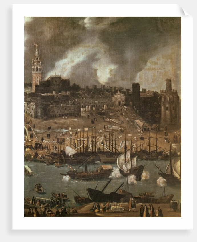 An Expedition Setting out from Seville for America in 1498 by Alonso Sanchez Coello