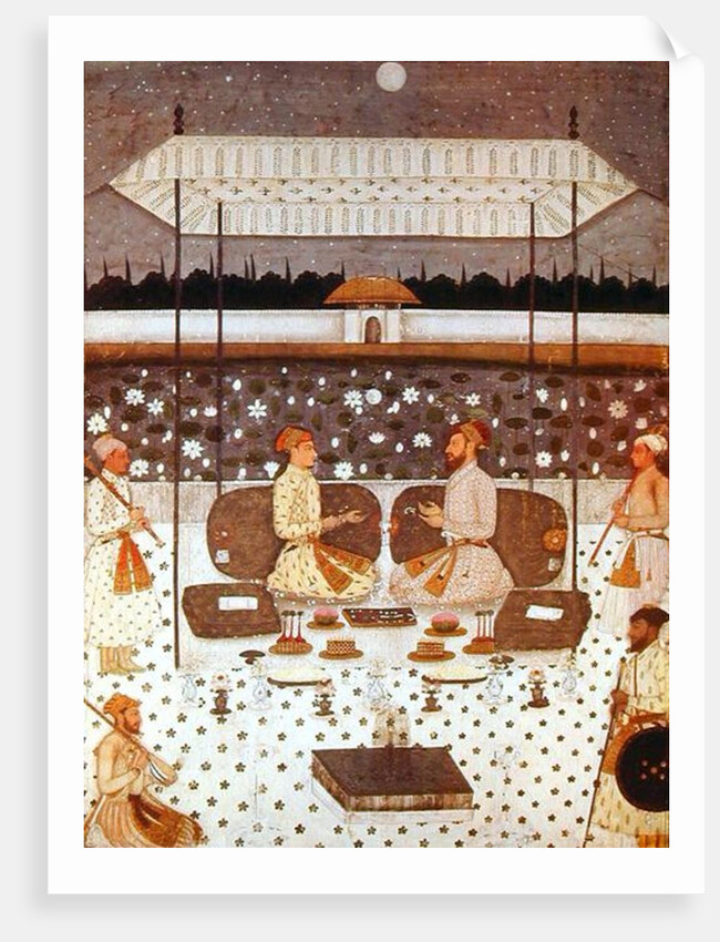 Two Moghul Princes Conversing at Night, c.1480-90 by Persian School