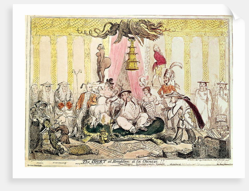 The Court at Brighton a la Chinese, 1816 by George Cruikshank