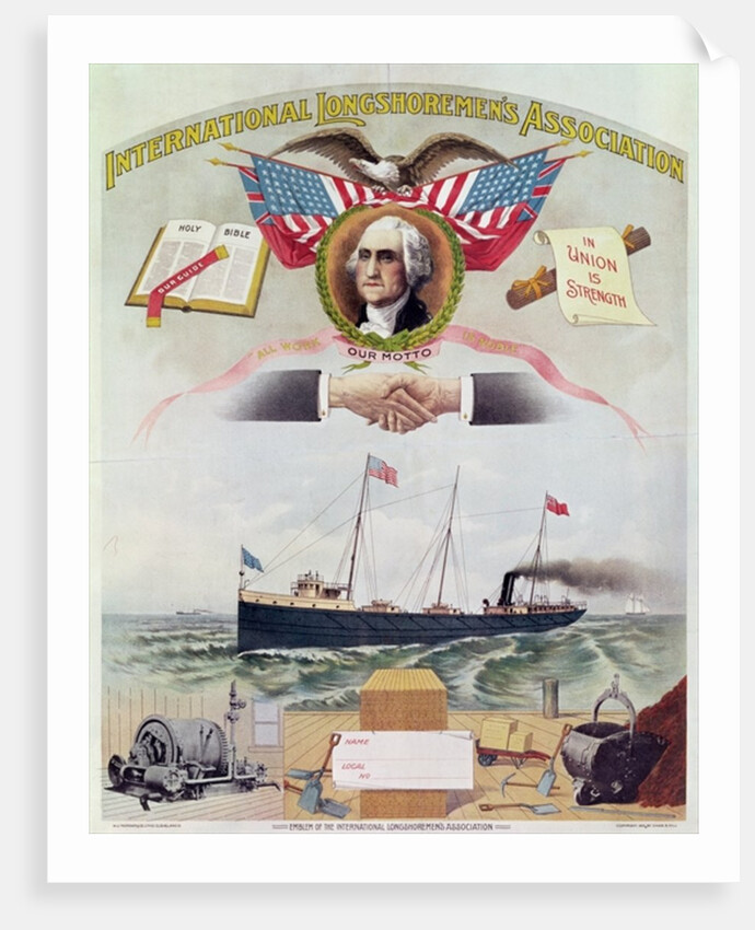 Emblem of the International Longshoremen's Association, c.1886 by American School