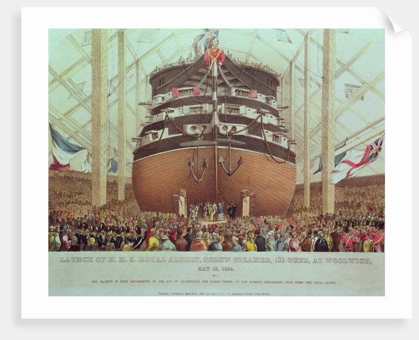 Launch of H.M.S. Royal Albert, Screw Steamer, 131 Guns, at Woolwich, May 13th 1854 by English School