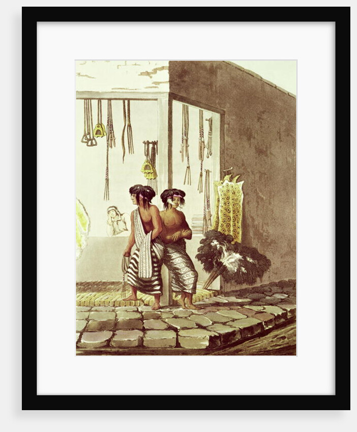 Pampa Indians at a Store in the Indian Market of Buenos Aires by Emeric Essex Vidal