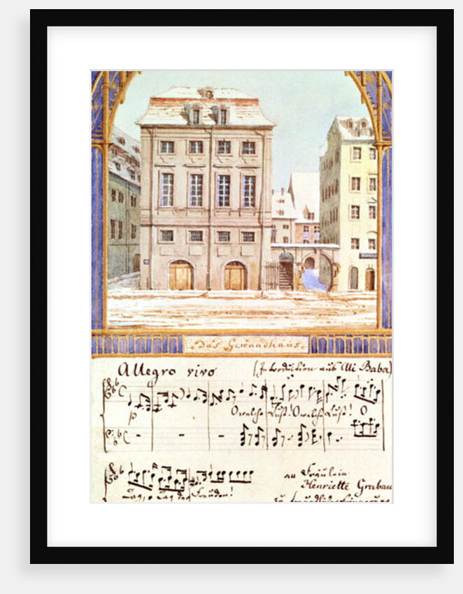 The Leipzig Gewandhaus with a piece of music by Felix Mendelssohn by German School