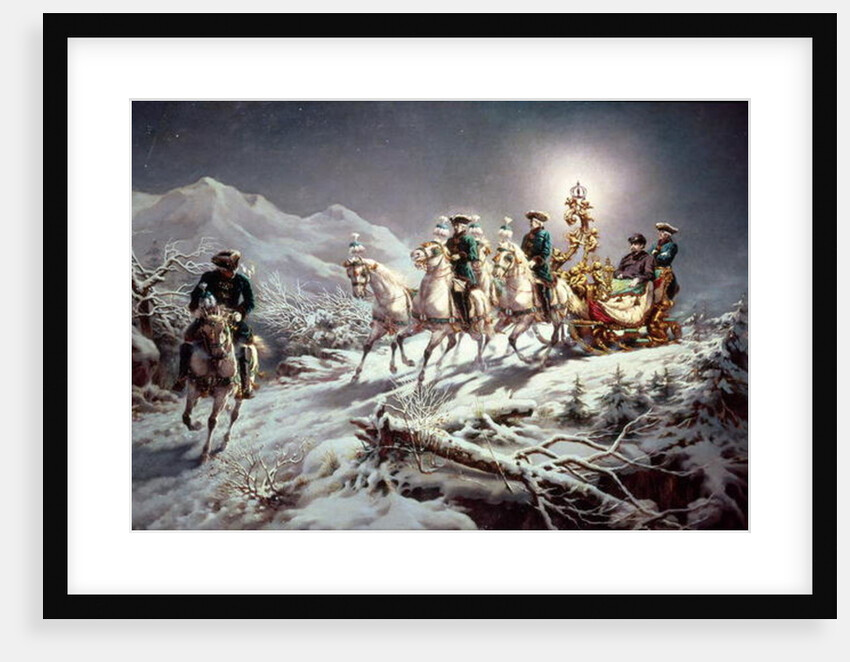 Ludwig II of Bavaria Sleighing at Night from Neuschwanstein to Linderhof, 1888 by Karl Gottlieb Wenig