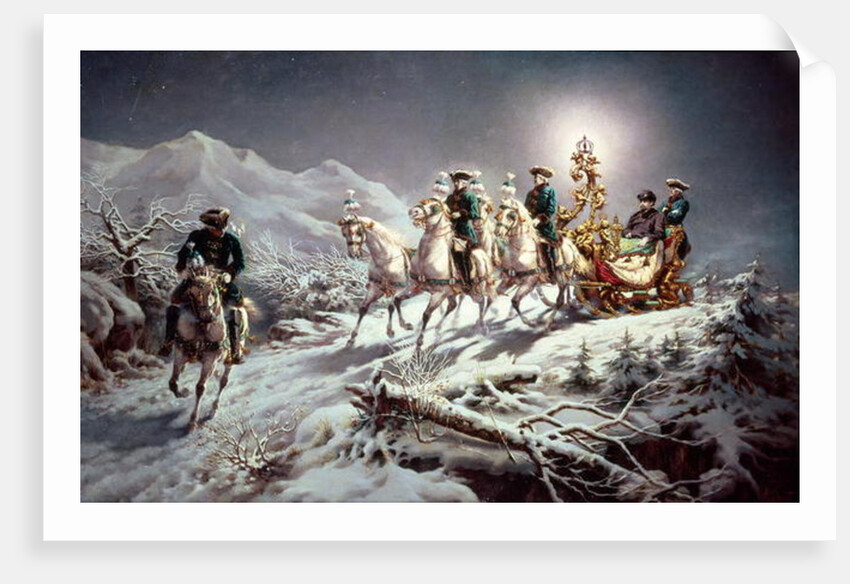 Ludwig II of Bavaria Sleighing at Night from Neuschwanstein to Linderhof, 1888 by Karl Gottlieb Wenig