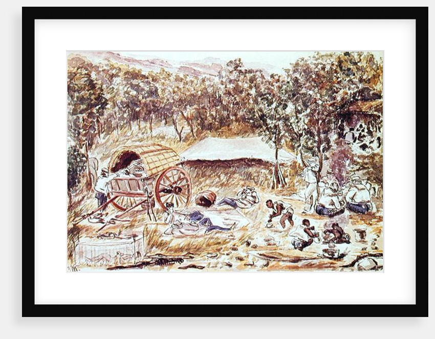 Evening Halt on the Journey to Seek a Road for the Carriage of the Lady Nyasa from the Falls to the Lake, c.1863 by English School