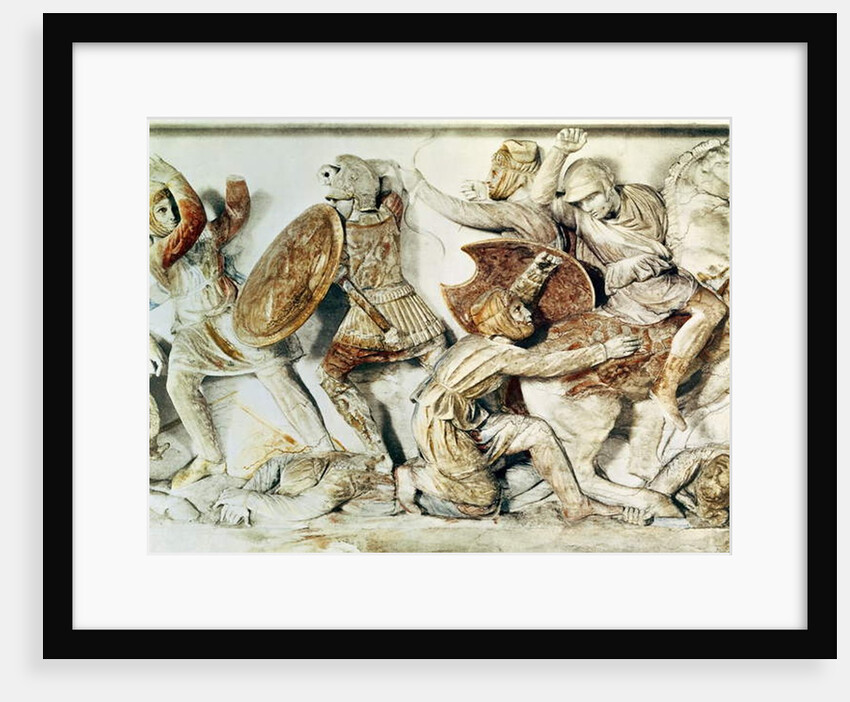 The Alexander Sarcophagus depicting a battle scene, c.325-300 BC by (after) Greek school