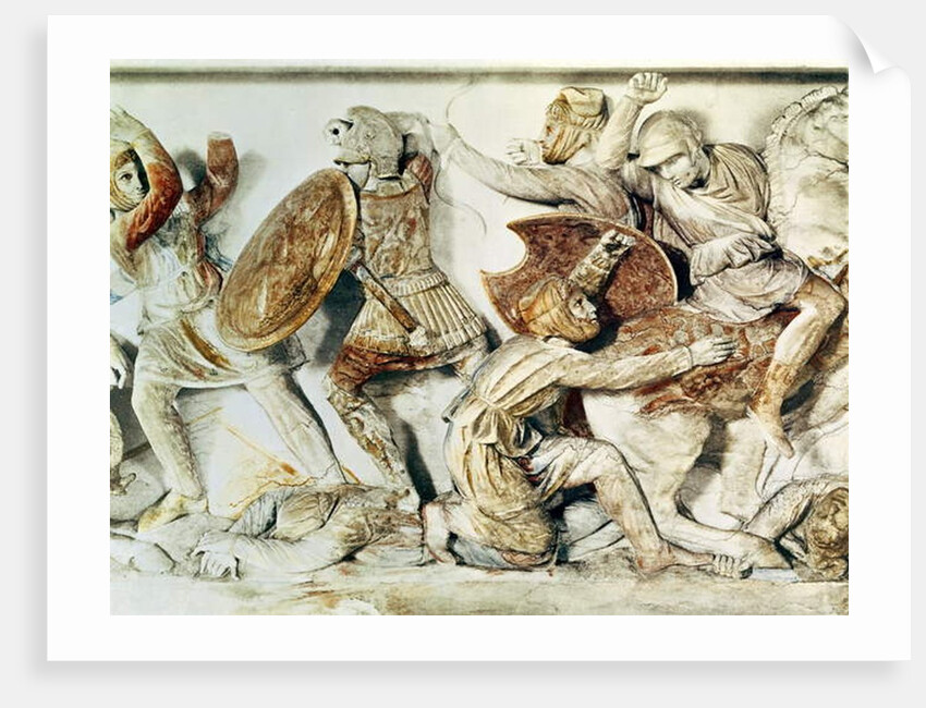 The Alexander Sarcophagus depicting a battle scene, c.325-300 BC by (after) Greek school