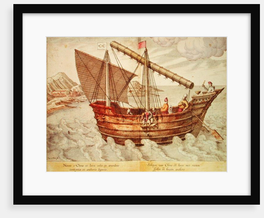 A Chinese Junk by Johannes Baptista van the Younger Doetechum