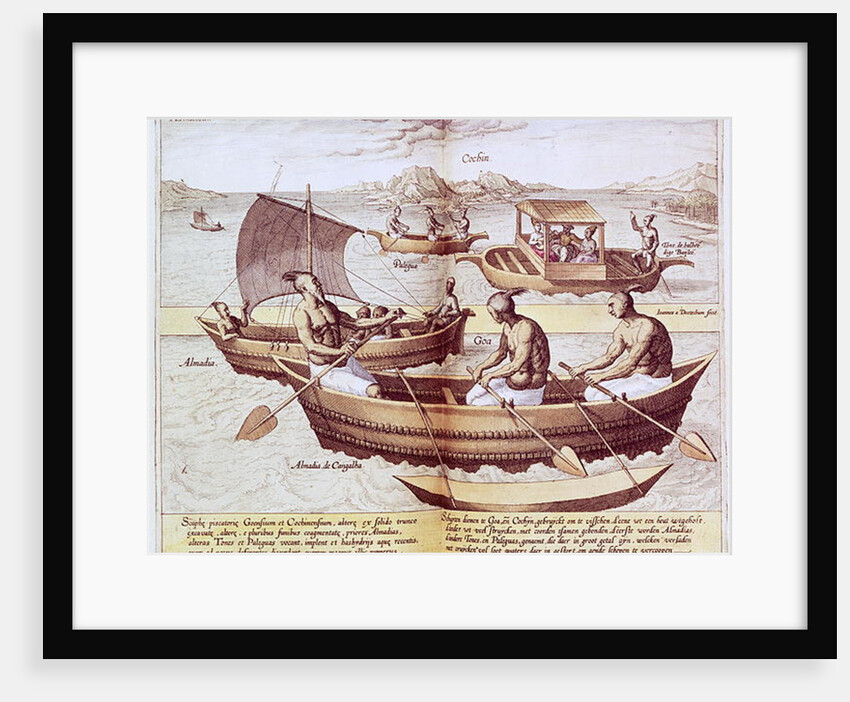 Boats in Goa by Johannes Baptista van the Younger Doetechum