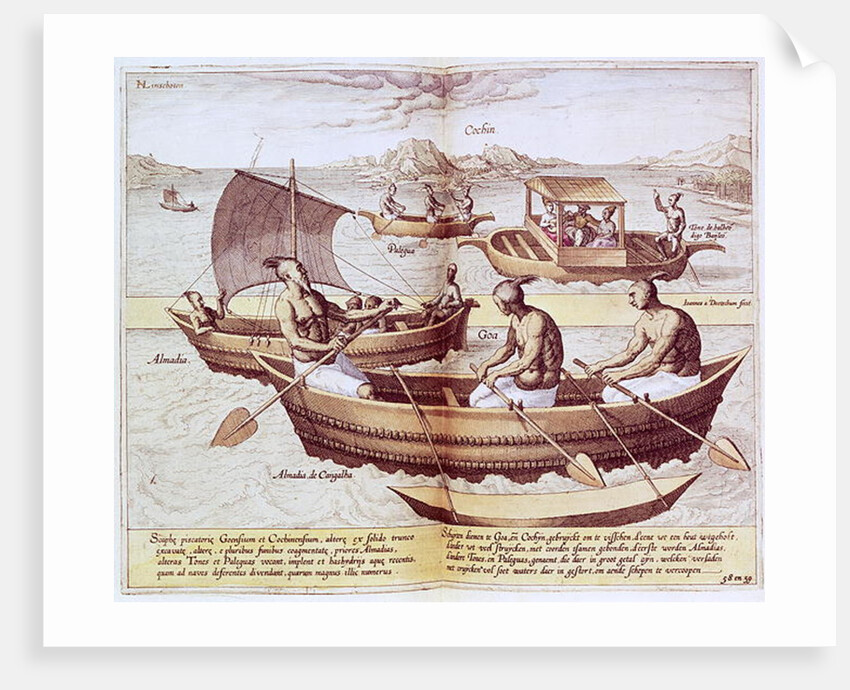 Boats in Goa by Johannes Baptista van the Younger Doetechum
