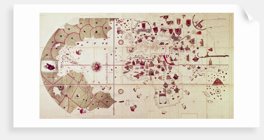 Map of the Old and New Worlds, c.1500 by Juan de la Cosa