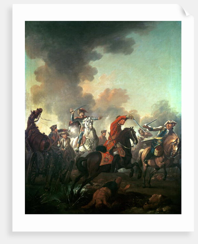 Thomas Brown at the Battle of Dettingen, 27th June 1743 by English School