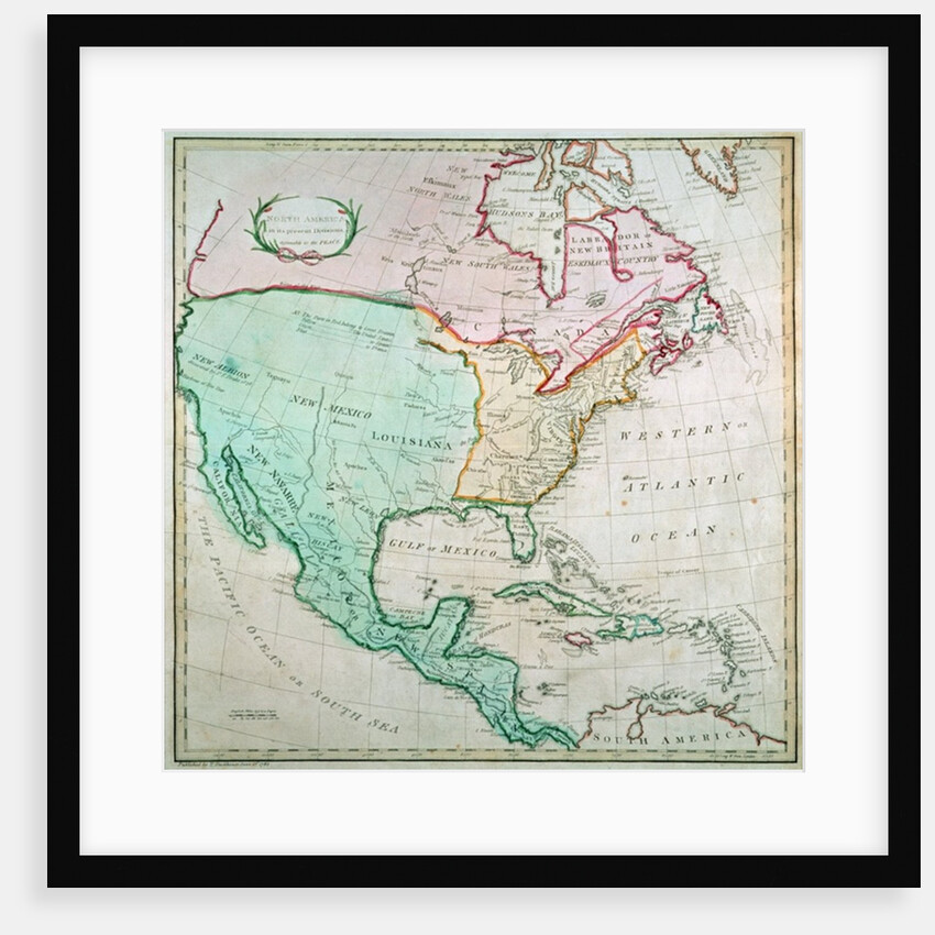 Map of North America by English School