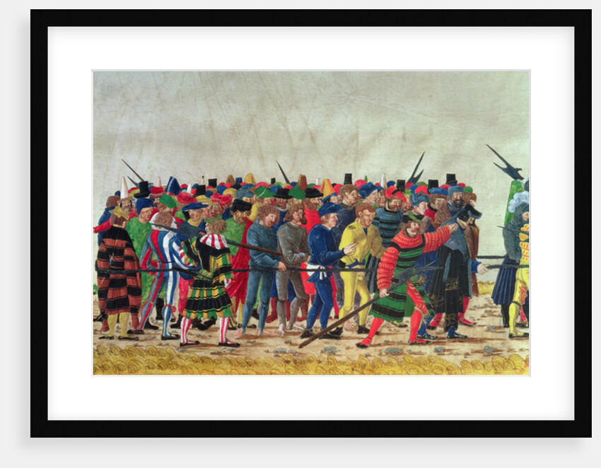 Halberdiers of Maximilian I guarding French prisoners by Austrian School