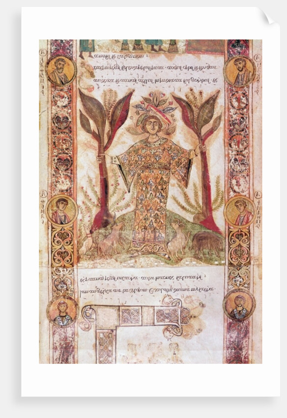 Tellus, from Exultet I, c.1030 by Italian School