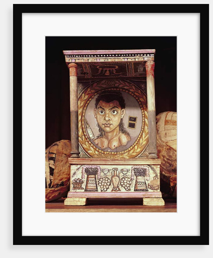 Portrait of a young girl with offerings by Roman Period Egyptian