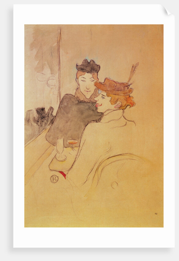 Two women sitting in a cafe by Henri de Toulouse-Lautrec