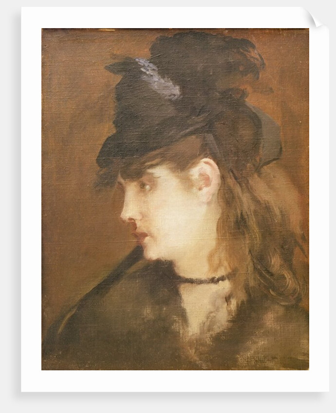 Berthe Morisot in a Black Hat by Edouard Manet