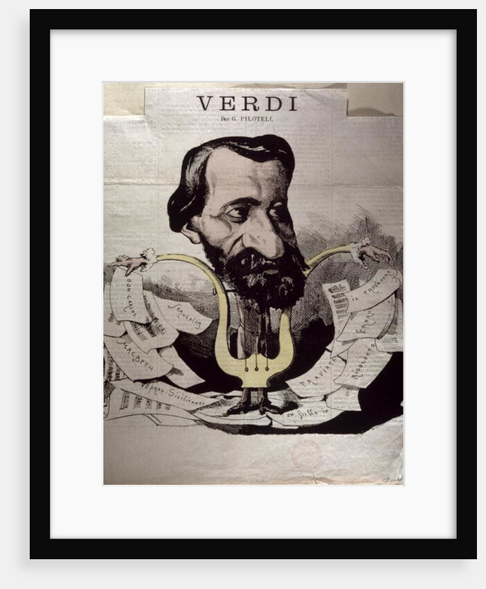 Giuseppe Verdi, caricature, 1860's by Georges Labadie Pilotell